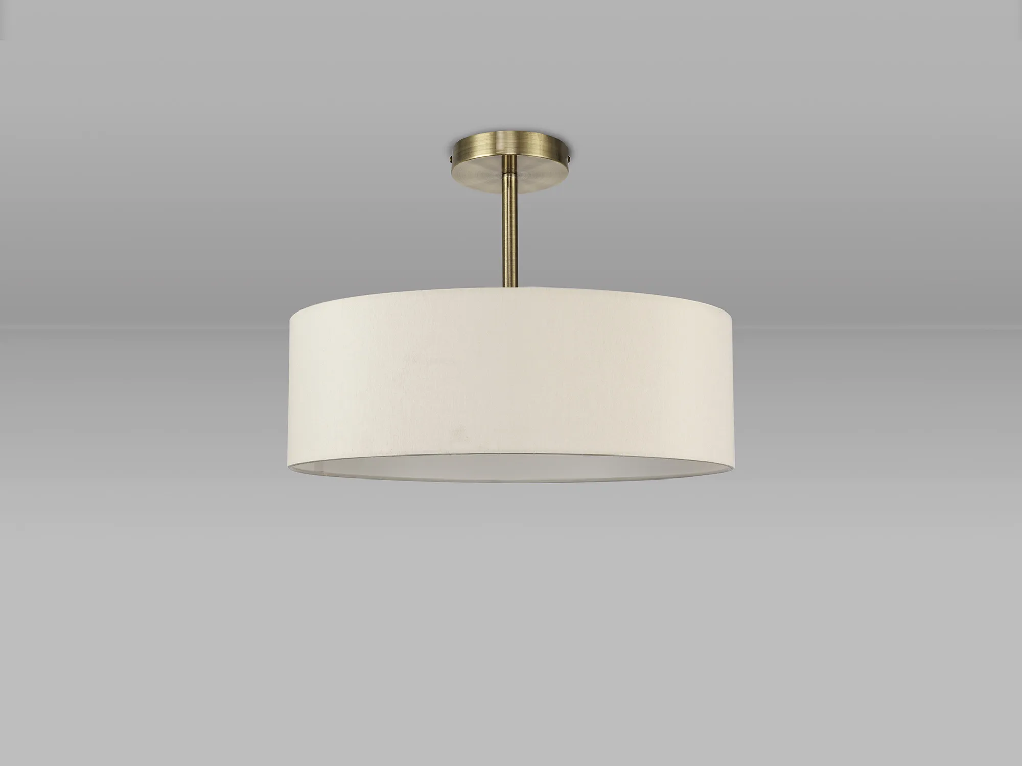 Baymont 45cm Semi Flush 5 Light Antique Brass, Ivory Pearl/White DK0740  Deco Baymont AB IV
